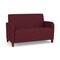 Lesro Siena Lounge Reception Loveseat, Walnut, OH Wine Upholstery SN1501 - alternate 1